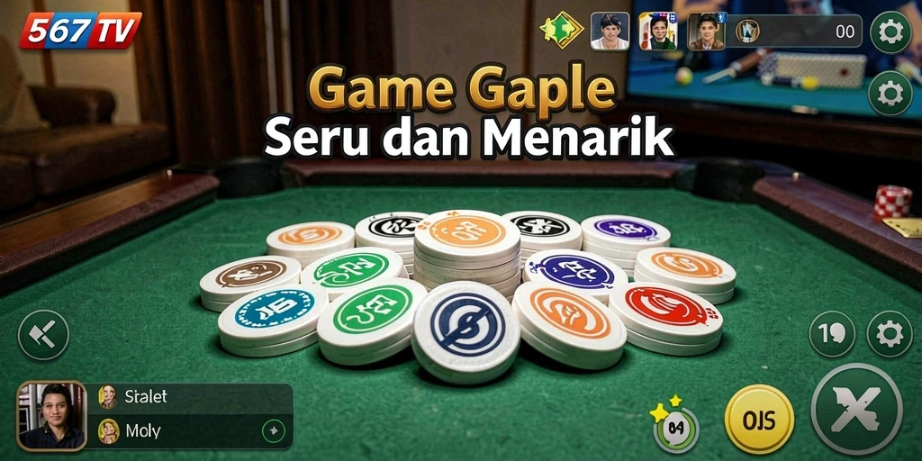 Screenshot gameplay Gaple yang seru dan interaktif.