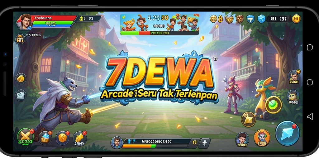 Tampilan gameplay Arcade yang mendebarkan di 7DEWA.