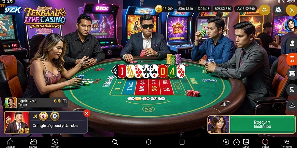 Tampilan gameplay Live Casino yang menarik di aplikasi 9ZK.
