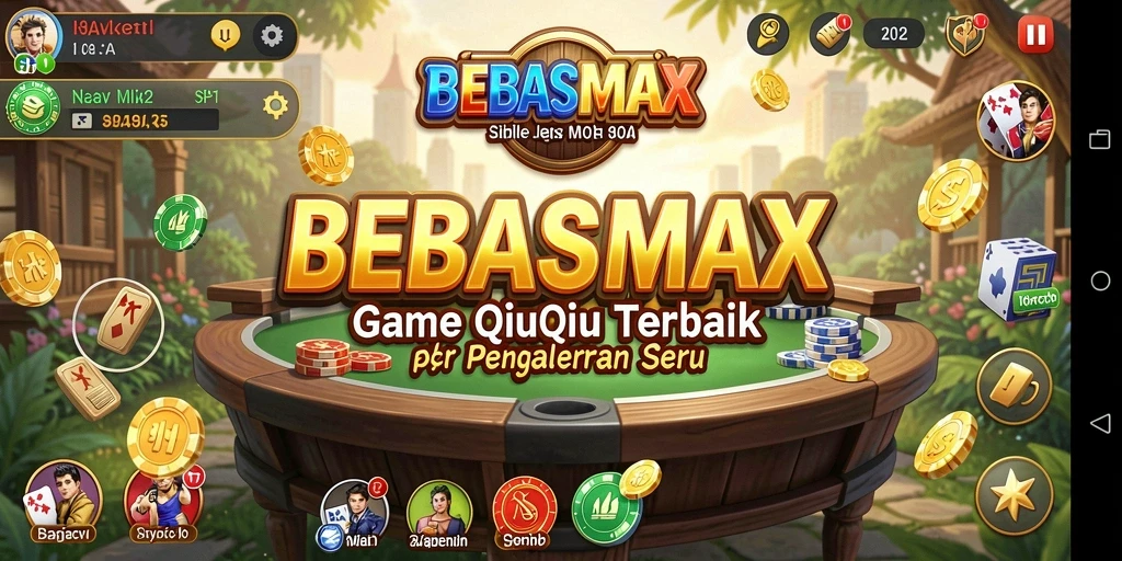 Screenshot gameplay BEBASMAX yang menampilkan keseruan QiuQiu.