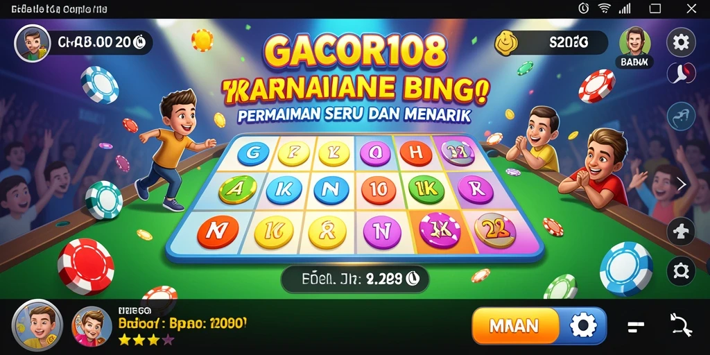 Screenshot gameplay GACOR108 dengan tampilan Bingo yang menarik.