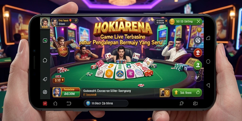 Screenshot utama HOKIARENA menunjukkan momen seru saat bermain Live Casino.