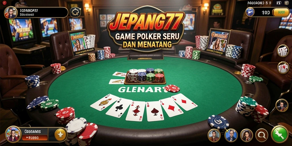 Tampilan gameplay seru di JEPANG77 dengan berbagai jenis permainan Poker.