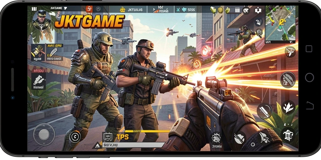 Tampilan gameplay seru di JKTGAME dengan aksi menegangkan.