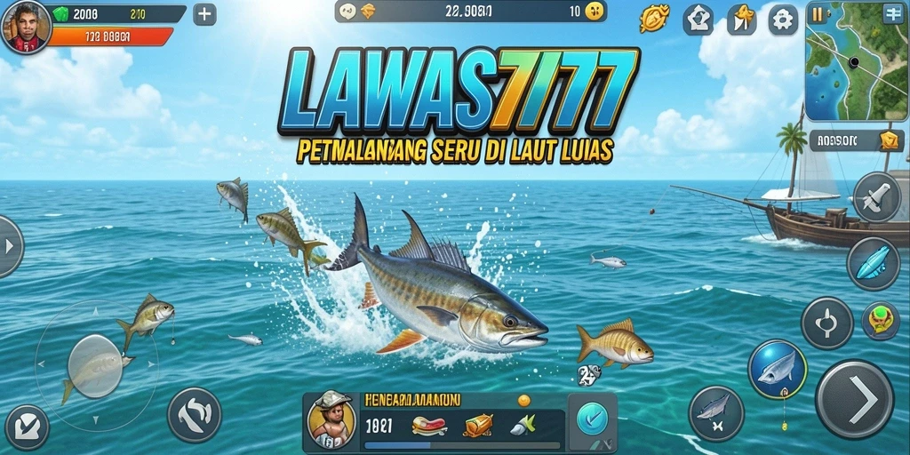 Tampilan seru dari gameplay LAWAS777 yang menampilkan aksi memancing.