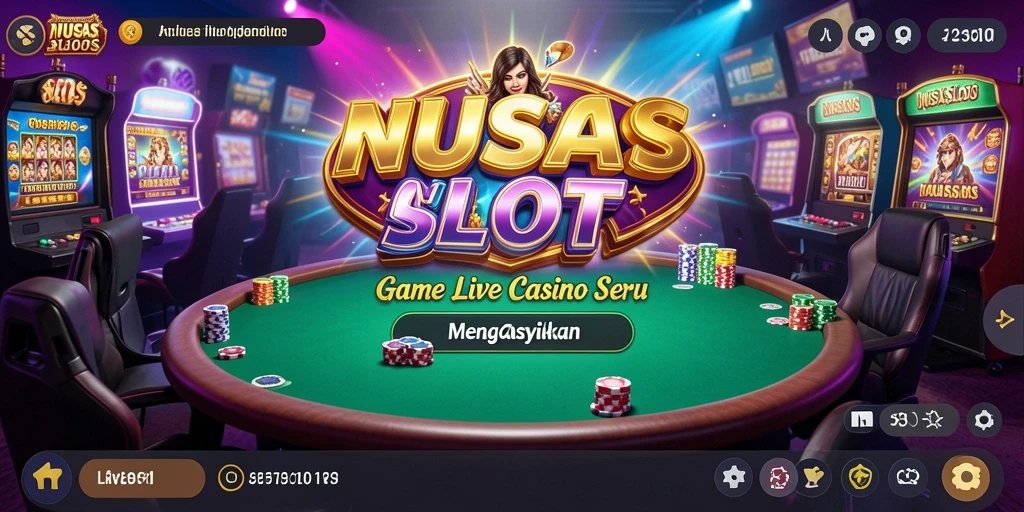 Tampilan gameplay NUSASLOTS yang mendebarkan dalam suasana Live Casino.