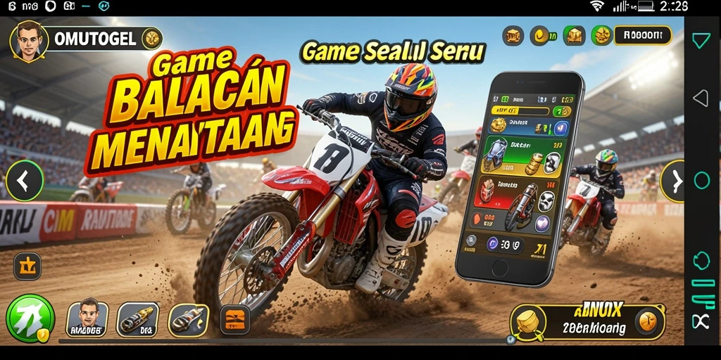 Tampilan gameplay OMUTOGEL yang mendebarkan saat balapan.