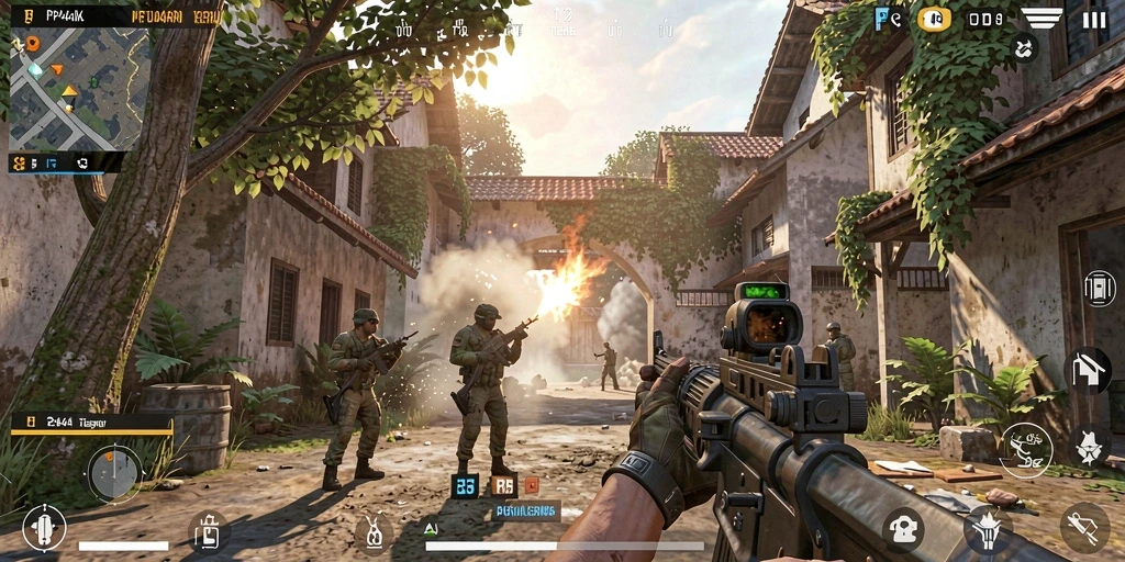 Tampilan grafis memukau dalam gameplay PP444 yang mendebarkan.
