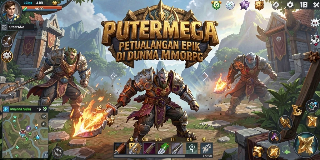Screenshot menampilkan pertarungan epik dalam PUTERMEGA yang penuh aksi.