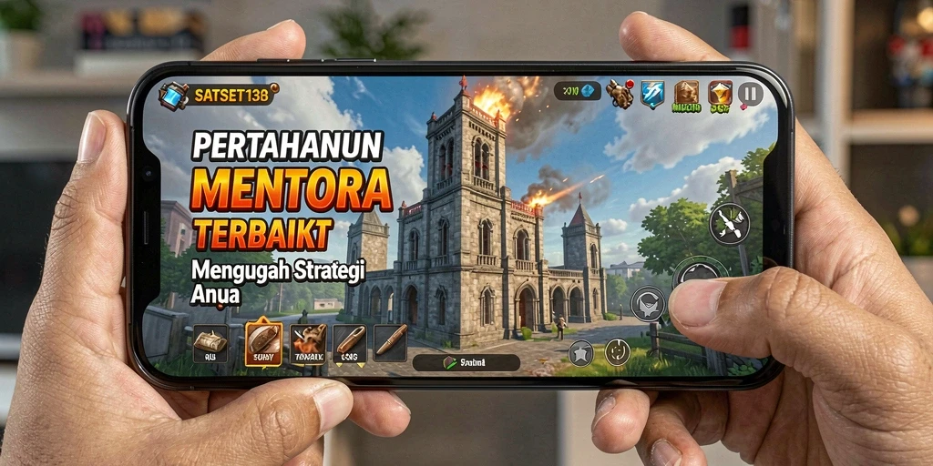 Screenshot utama SATSET138 menampilkan pertempuran menara yang mendebarkan.