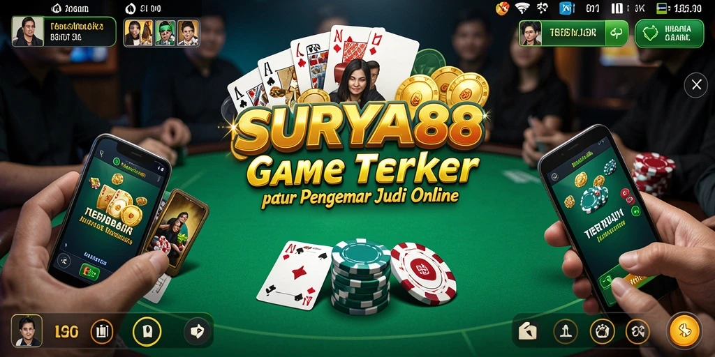 Tampilan utama gameplay Poker di SURYA88 yang seru.