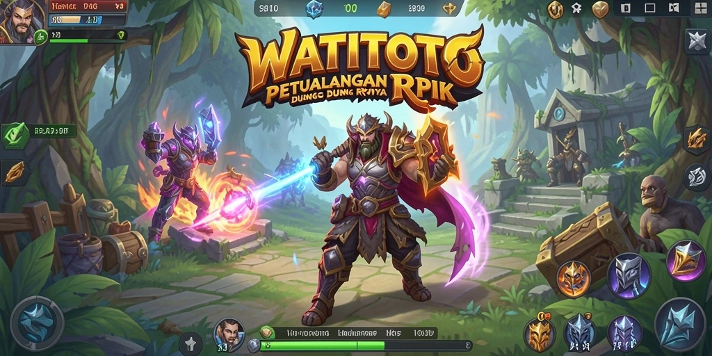 Tangkapan layar yang menunjukkan aksi pertempuran intens dalam WATITOTO.
